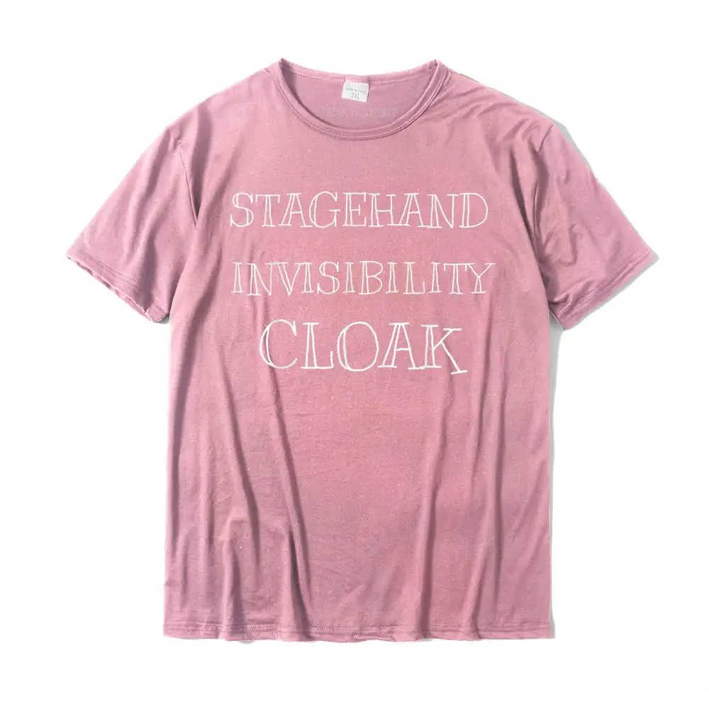 Design Labor Day 100% Cotton Round Neck Tees Short Sleeve Simple Style Clothing Shirt Funky Custom T Shirt Top Quality Stagehand Invisibility Cloak Stage Crew Theatre T-Shirt__MZ14552 pink