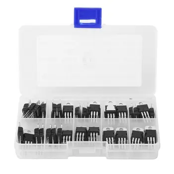 

50pcs Transistor TO-220 Power Transistor Assortment Kit Three Pin Transistors Voltage Transistor Kit
