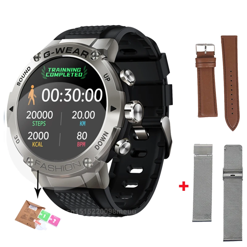 Sports Smart Watch Men BT Phone Call Customize Watch Faces Music Fitness Tracker Super Long Standby Smartwatch Android IOS K28H 