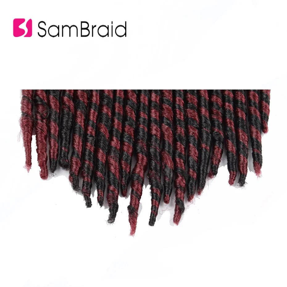 SAMBRAID прямо 14 дюймов искусственные локоны в стиле Crochet, огромные косички из волос, мягкий дреды волосы в стиле jumbo пианино Цвет плетение, накладные волосы на заколке для Для женщин