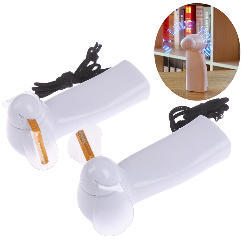 

Mini Handheld Fan Gadgets Flashing I Love You LED Cooler Desktop Cooling Gift Fan Batteries Power Messages