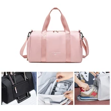 

Outdoor Waterproof Nylon Sports Gym Bags Men Women Training Fitness Travel Handbag Yoga Mat Sport Bag with shoes Compartment