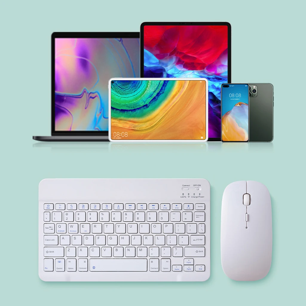 2 4G Беспроводная Bluetooth клавиатура мышь Мини Мультимедиа 10 "клавиатура расческа