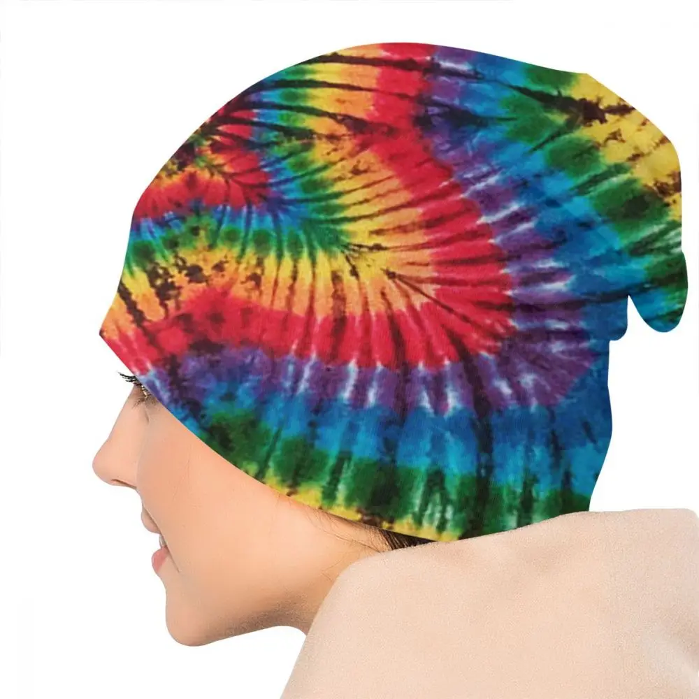 Радуга портала Мандала Tie Dye унисекс взрослая Повседневная шапочка зимняя теплая вязаная Лыжная шапка с рукавом Skully Beanies