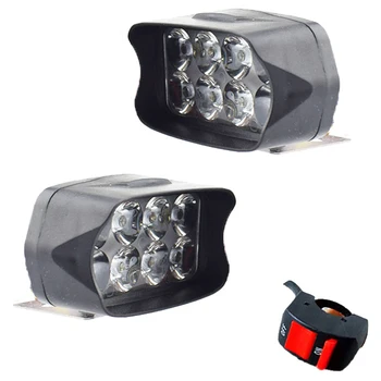 

Motorcycle Headlights 12V Spotlights Bright Moto Fog Spot Lamp Waterproof Motorbike Auxiliary Driving Lights