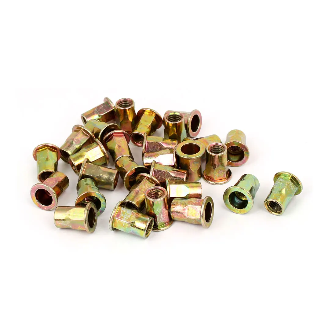 uxcell M8x18mm Flat Head Semi Hex Body Open End Blind Rivet Nuts Fasteners 30pcs | Обустройство дома