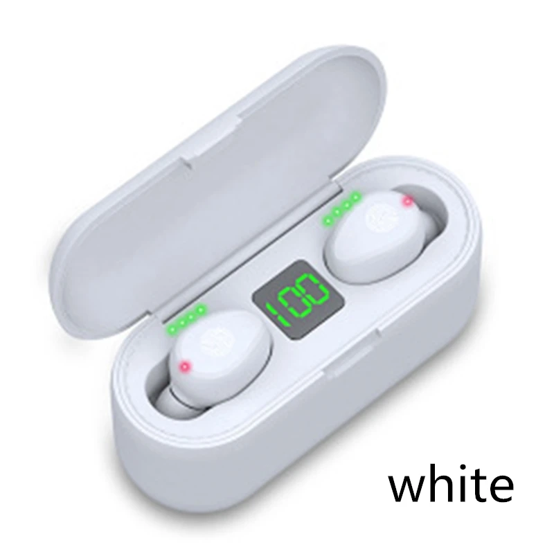 Цифровой дисплей Bluetooth 5,0 TWS наушники беспроводные наушники стерео Спортивные Беспроводные гарнитуры 2000 мАч Мощность для iPhone Xiaomi - Цвет: Touch-white