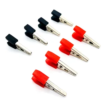 

35MM 20pcs Metal Alligator Clip Crocodile Electrical Clamp Testing Probe Meter Black Red Plastic Boot High Quality On Sale