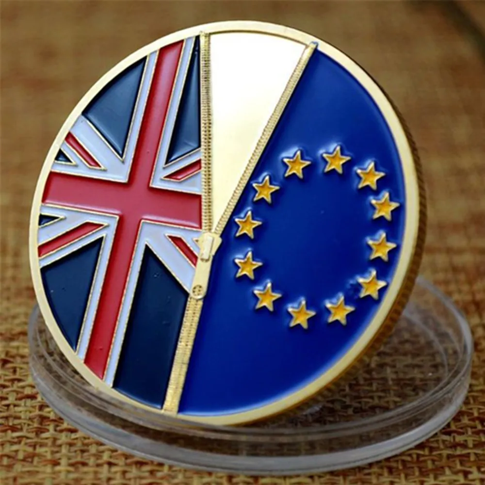 

Brexit commemorative coin point lacquer enamel relief coin props collection coin decoration coin Challenge Coin lucky coin