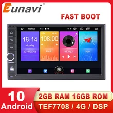 Eunavi Android 10 Car Multimedia Player Universal Radio Stereo GPS Navigation Audio TEF7708 4G WIFI DSP RDS USB RDS NO DVD 2 Din pumpkin 2 din 6 2 android 7 1 universal car dvd player gps navigation quad core car stereo fm rds radio wifi dab 3g headunit