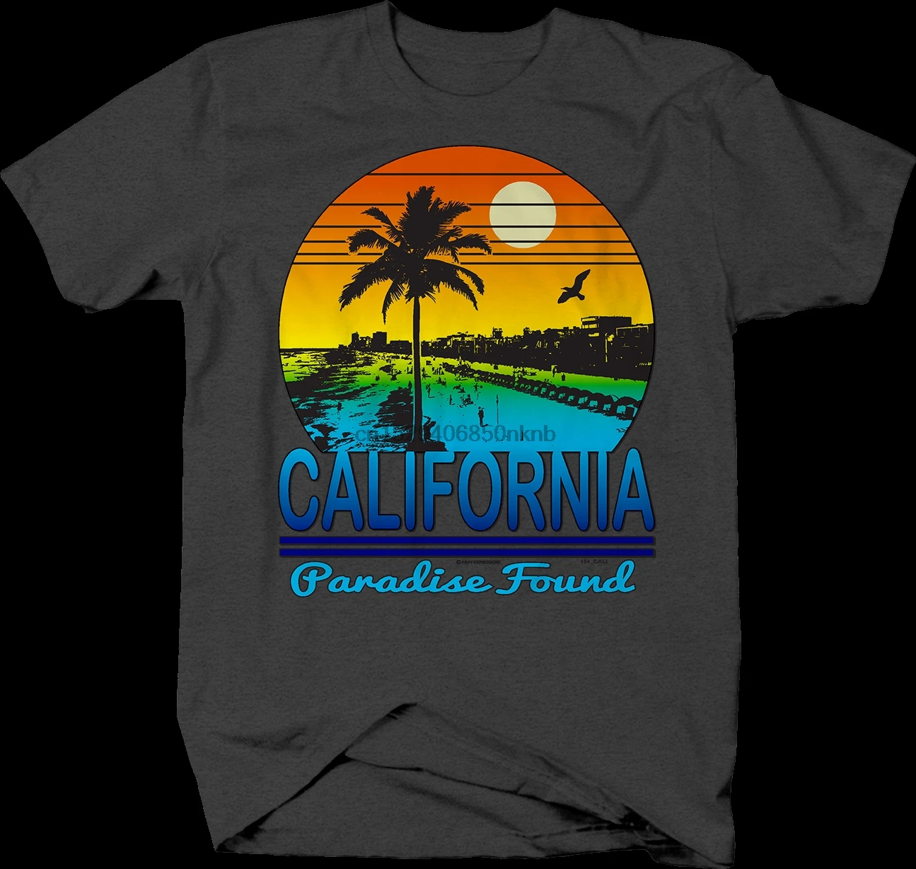 California Paradise Found Boardwalk Beach Sunset T shirt for men |