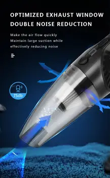 

2020 New Car Vacuum Cleaner 4000pa Storng Suction Low Noise handheld Mini Car Vacumm Cleaner Wet And Dry Dual Use