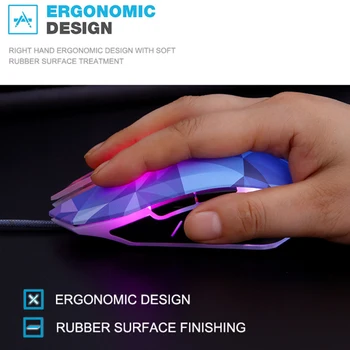 

3200 DPI Wired Mouse 7 Circular Breathing LED Light Cool Diamond Version Gaming Mouse gamer mice for pc computer laptop