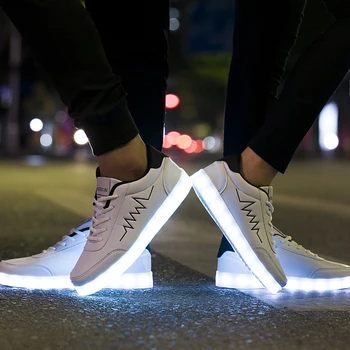 

Size 35-44 New Led Fiber Optic Shoes For Girls Boys Men Women USB Recharge Glowing Sneakers Man Light Up Night Running Shoes