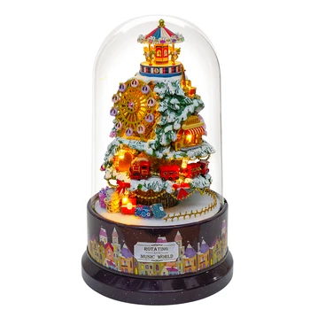 

Interesting Dollhouse Rotating Music World Frozen Paradise 3D Assembly DIY Household Creative House Kit