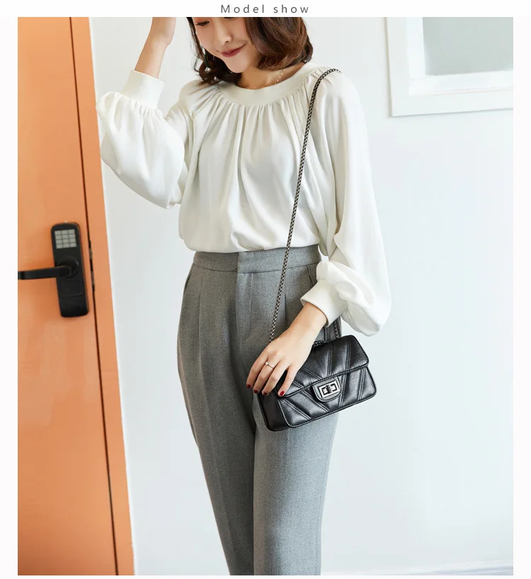 Mini Quilted Leather Double Flap Handbag 2019 New Luxury Designer Women's Chain Shoulder Bags Classic Crossbody Flap Purse Black (15)