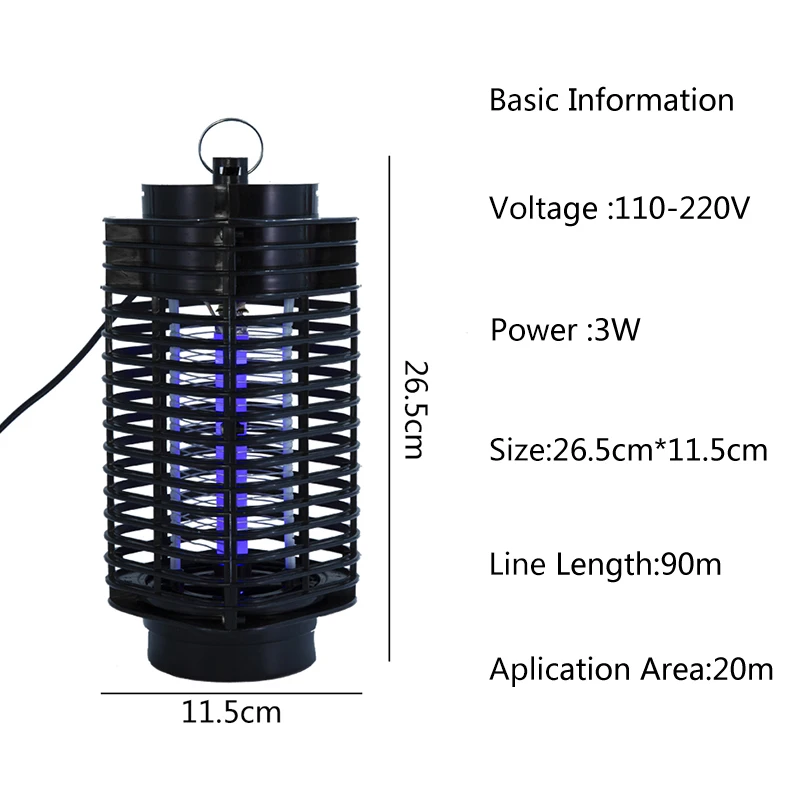 Online Lámpara LED para exteriores, Mata mosquitos, lámpara eléctrica antimosquitos, atrapadoras, matadoras, Bug Zapper, para el hogar, enchufe de EE. UU.