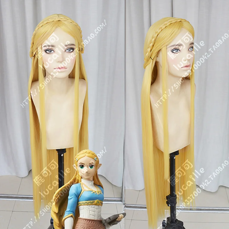 

39'' 100cm Long The Legend of Zelda Elizabeth Smith Princess Zelda Heat Resistant Hair Cosplay Costume Wigs + Wig Cap
