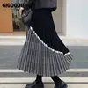 GIGOGOU Luxury Geometric Long Knit Women Pleated Skirt Autumn Winter Thick Warm A Line Skirt Elgant Knitted Sweater Skirt Femme ► Photo 2/6