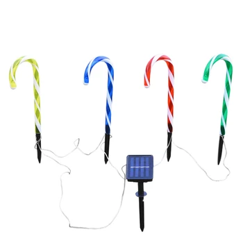 

4Pcs Solar Candy Cane Lights Christmas Pathway Markers Light Decorations,for Yard, Holiday Backyard Party (Multicolour)