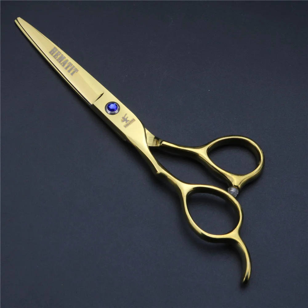 6 inch golden inch left hand barber scissors hair salon professional hairdressing scissors Japan 440C thinning scissors