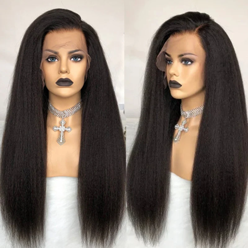 Kinky Straight Wigs For Women Full Lace Human Hair Wigs U Part Wig Yaki Full Lace Wig 250 Density Lace Front Wig Ever Beauty