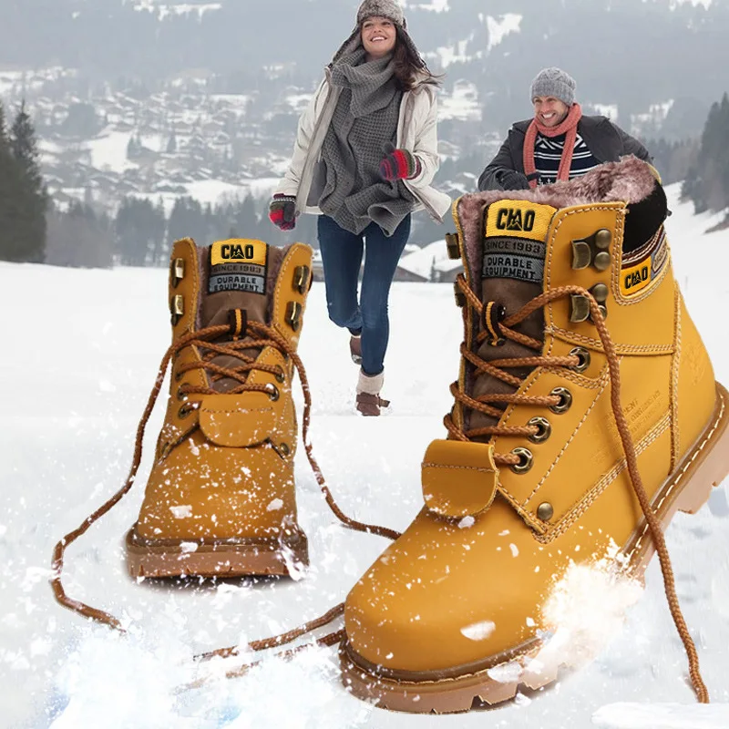 

Special Offer Martin Boots Men's British-Style Snow Boots Warm Hight-top Worker Boot Cotton Boots Thick Cotton Shoes Women's Aut