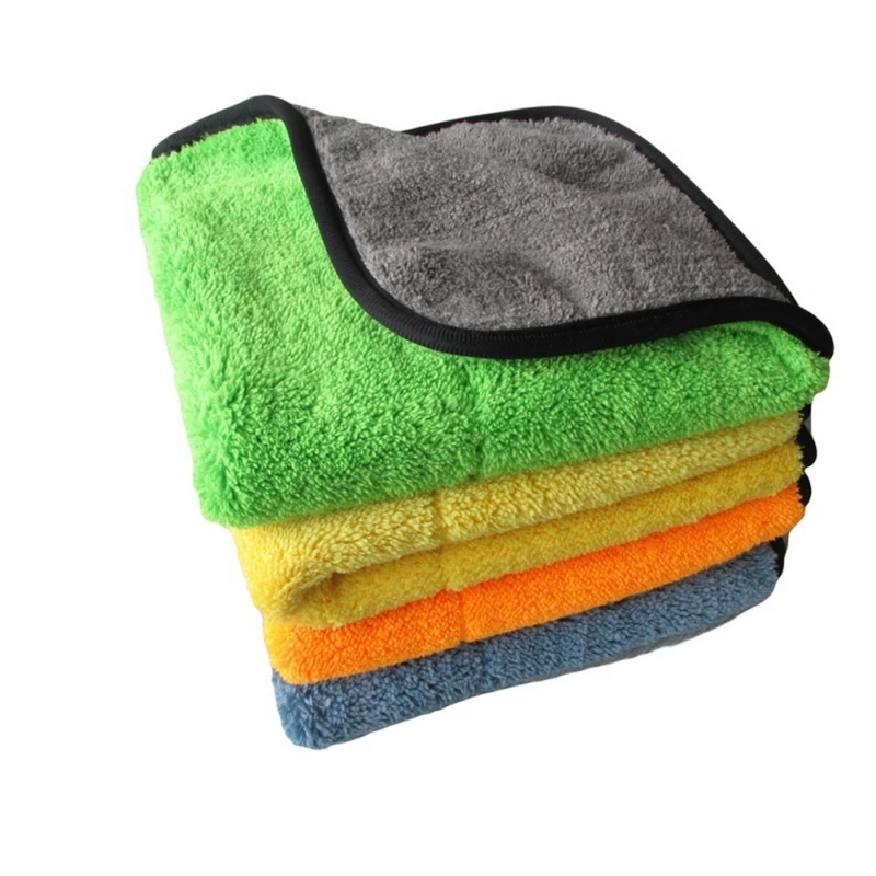 45x38 см толстое плюшевое микрофибровое полировочное полотенце 800GSM для чистки автомобиля и полировки воска сушильное полотенце