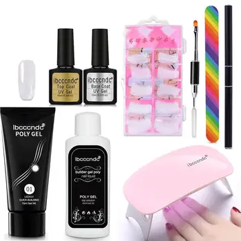 

Nail Extension Polygel Set Gel Polish Lamp Nail Brush Nail Primer Top Coat Base Natural Hard Jelly Acrylic Polygel Set