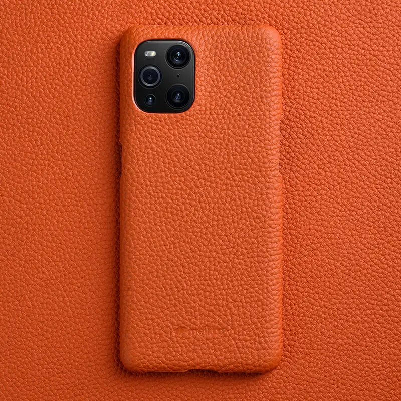 

Чехол-накладка для OPPO Find X3, кожаный, с кнопкой, 7 цветов