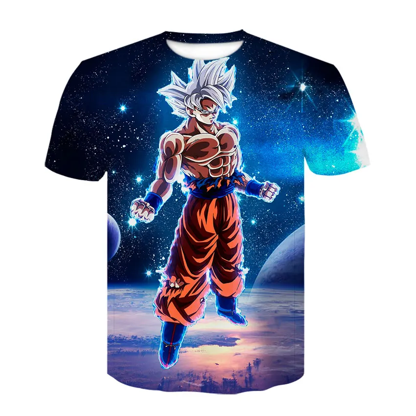Летняя Горячая Dragon Ball Z Супер Саян Гоку мужская футболка с круглым вырезом уличная Harajuku мужская одежда аниме футболка