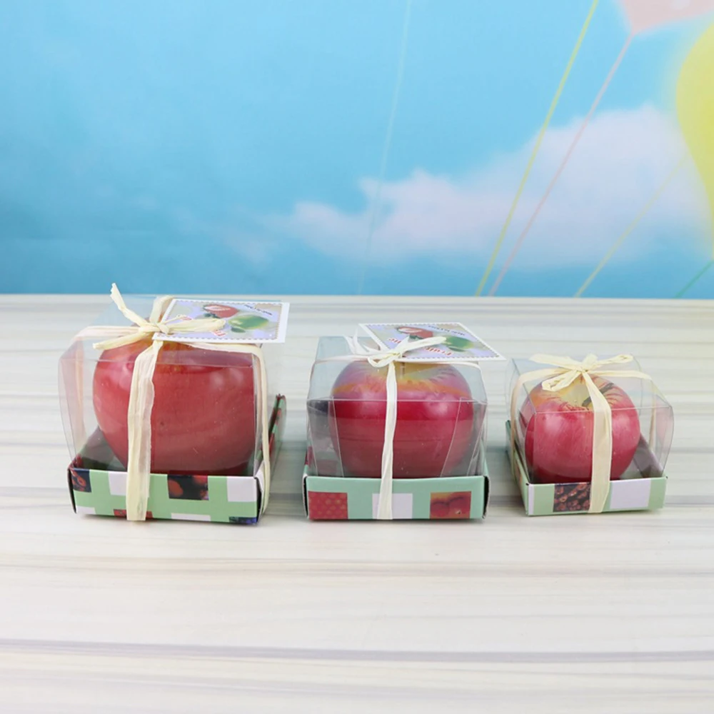 Creative Simulated Apple Fruit Candle Christmas Party Ornament Decor Christmas Eve Gift Birthday Candle Cake Desktop Home Decor