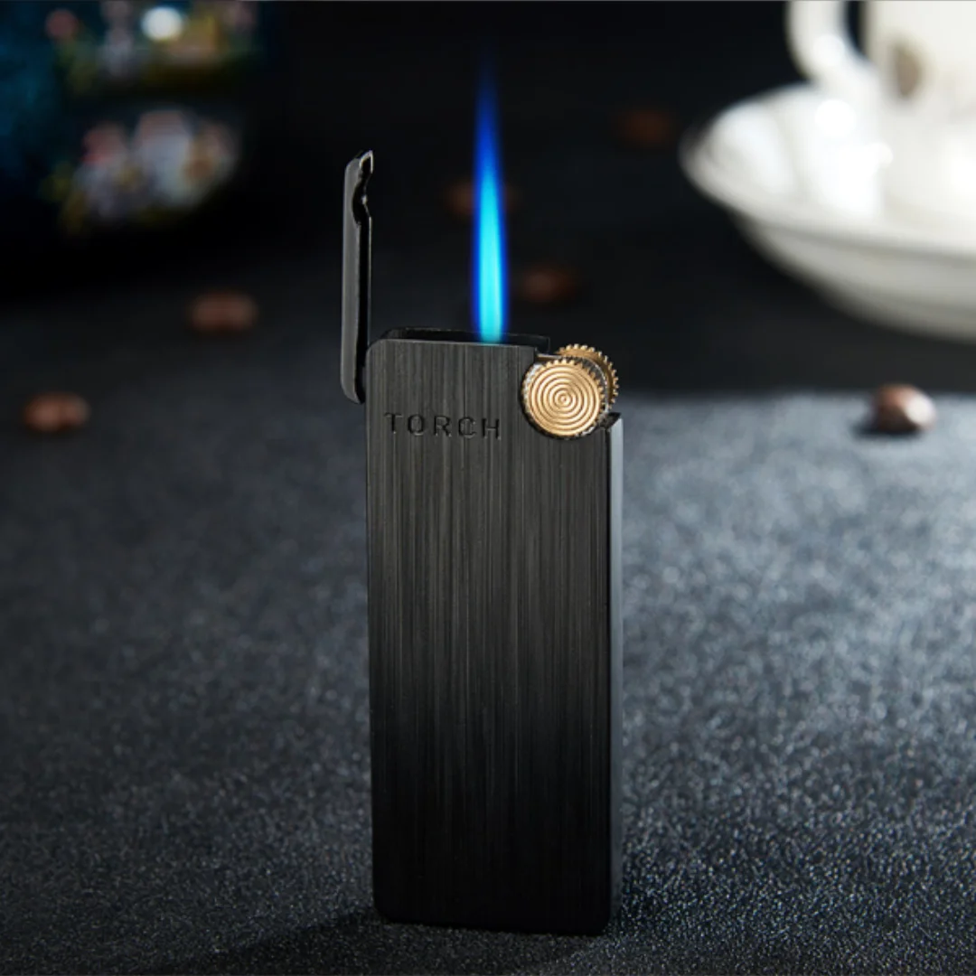 

Jet Flame Butane Gas Lighter Grinding Wheel Inflatable Metal Lighter Windproof Portable Unusual Lighters