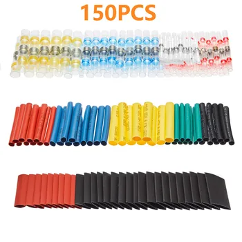 

150Pcs Waterproof Insulated Heat Shrink Crimp Terminal Electrical Wire Connector Whit Tube Kit Assortment