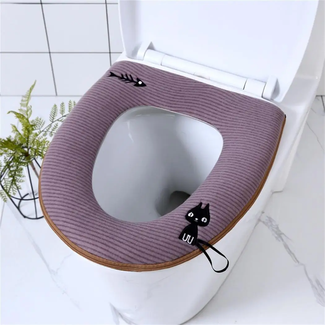 Домашняя мягкая Водонепроницаемая молния сиденье для унитаза зеленый/фиолетовый/розовый коврик аксессуары для ванной комнаты