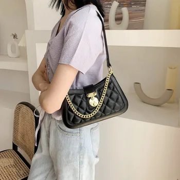 

Underarm Handbags 2020 New Bag Women Rhombic Embroidery Thread Chain Single Shoulder Bag French Niche Trend