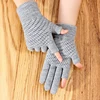 Winter Men's Gloves Female Warmth Office Thick Knitted Wool Two-finger Exposed Writing Games Playing Phone Fingerless Gloves ► Photo 1/6