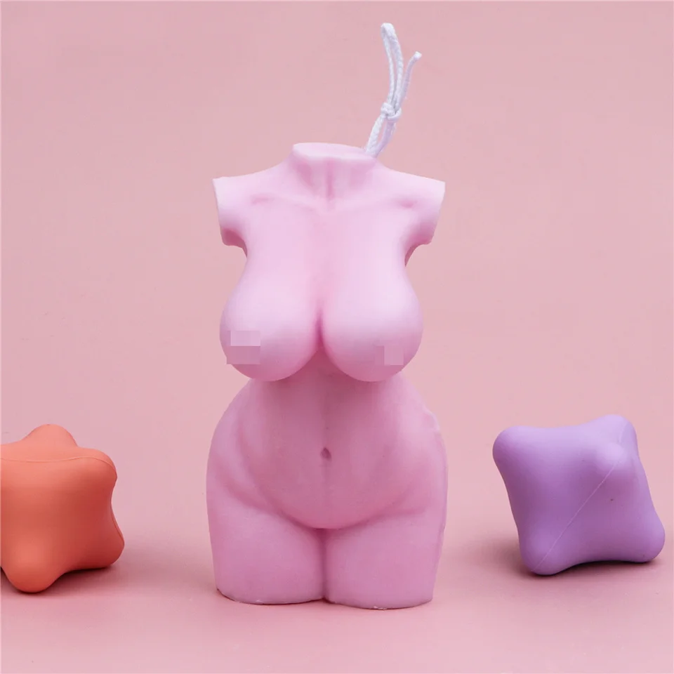 

Huge Breasts Waist Posture Silicone Body Female Slim Candle Mold Aroma 3D Stereo Painted Handmade Nude Statue Figurine Plaster