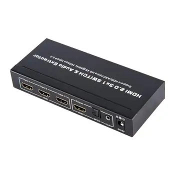 

Hdmi2.0 Three-In-One-Out Switcher With Audio Separation 3D 4Kx2K@60Hz Hdcp2.2 Hdmi Splitter For Hdtv Dvd Tv Box T-303H