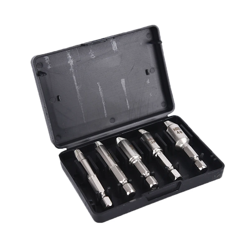 5pcs/Set Damaged Screw Extractor Drill Bits Guide Set Speed Out Easy Out Bolt Stud Stripped Screw Remover Tool Dropshipping