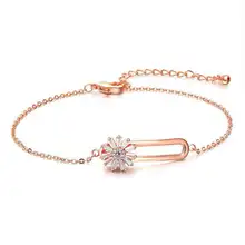 Hemiston индивидуальный Титановый стальной браслет из розового золота, женский браслет из циркония, браслет из розового золота с цветком