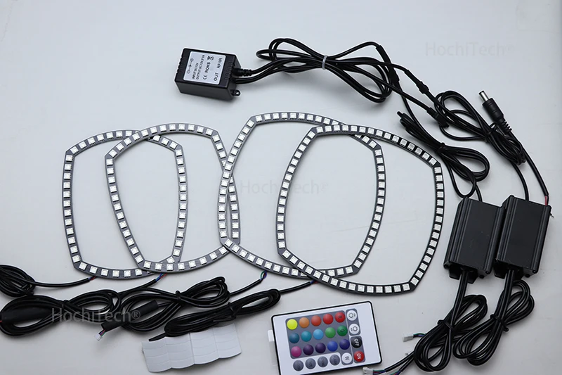 for Dodge Charger SXT Plus 2011 2012 2013 RGB Multi Color LED Angel Eyes Halo Rings Kit
