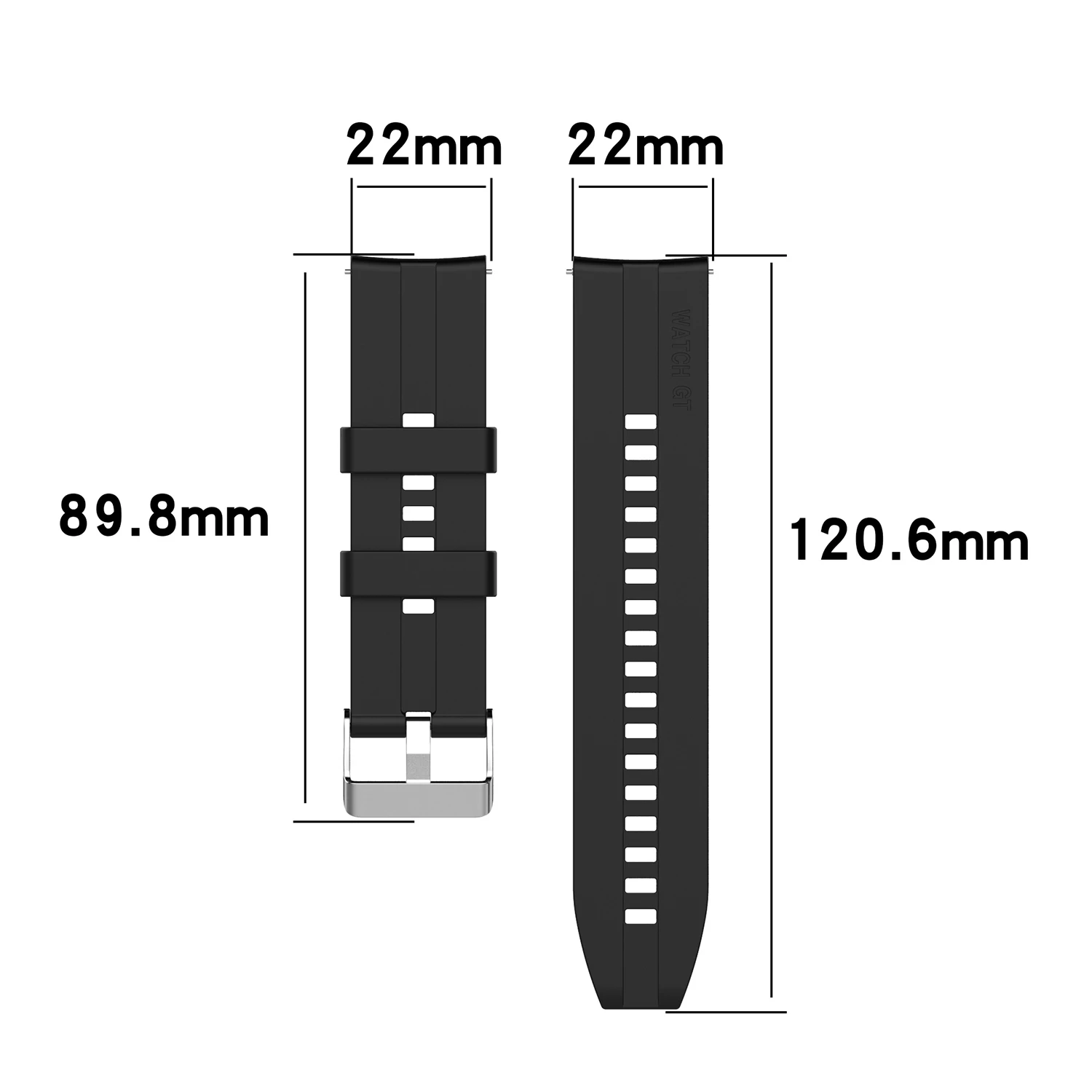 Silicone Smartwatch Band, 22mm Replacement Strap, Multiple Colors