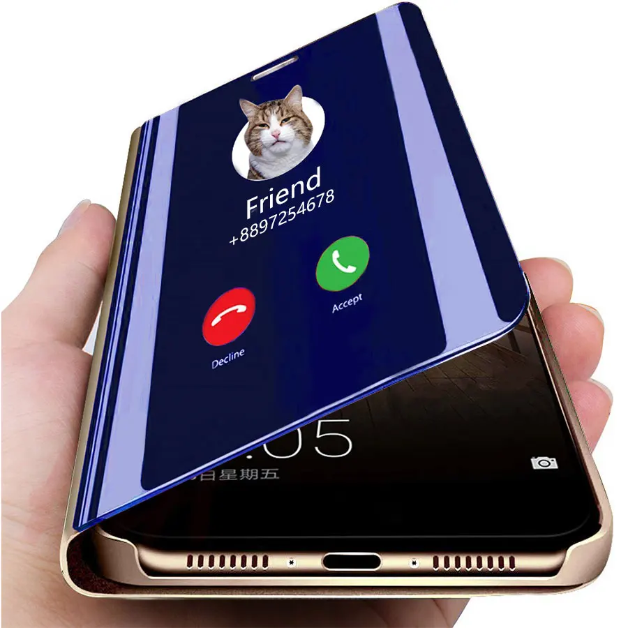 Умный зеркальный чехол для Samsung Galaxy S10 S8 S9 Note 10 Plus A50 A40 A30 A20 A70 A20s A30s A50s M20 M30 M30s A51 A71