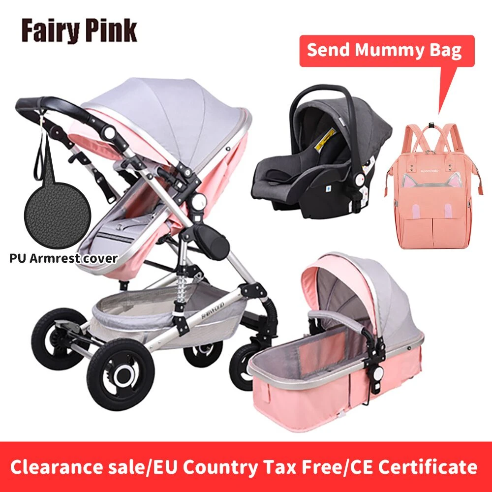 Babyfond Baby Stroller 3 In 1 Portable Luxury Travel Bebe Pram High Landscape Fold Carriages Aluminum Frame With Car Seat Four Wheels Stroller Aliexpress