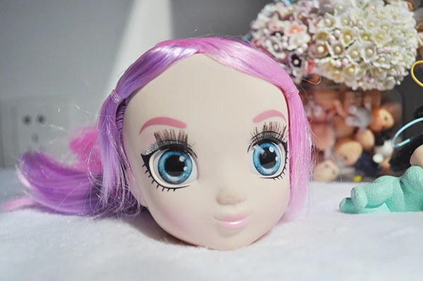 Милые стеклянные глаза для девочек, детская кукла, игровой домик, кукла, шарнирная кукла, подарок для девочек, подарок на день рождения, 30 см - Цвет: only head C