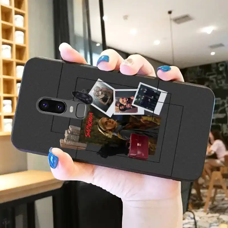 黒テキスト塗装電話ケースoneplus6 Oneplus5t Oneplus5 ケース 電話用緩衝材 Aliexpress