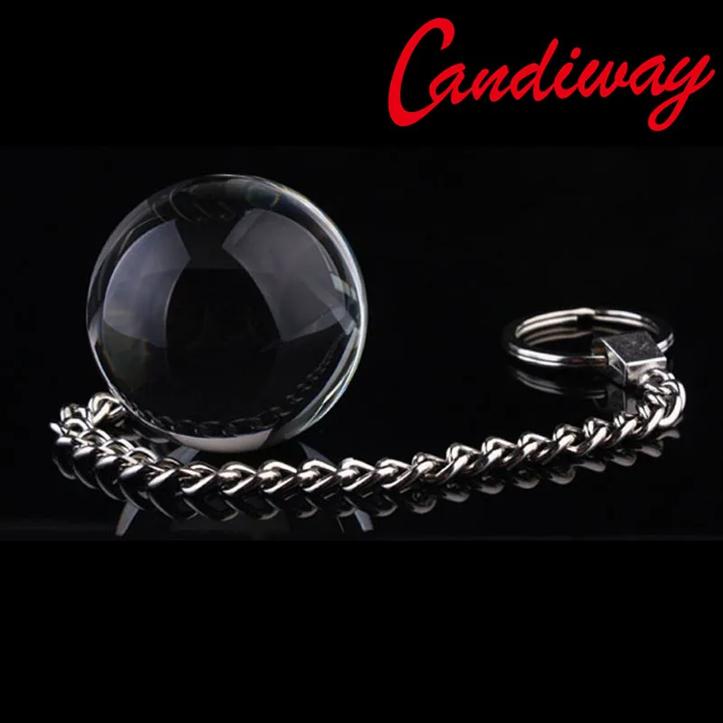 Crystal Glass 35mm Vaginal Ball With Metal Chain Anal Prostate Stimulate Unisex Adult Intimate Toys For Women Men kegel balls