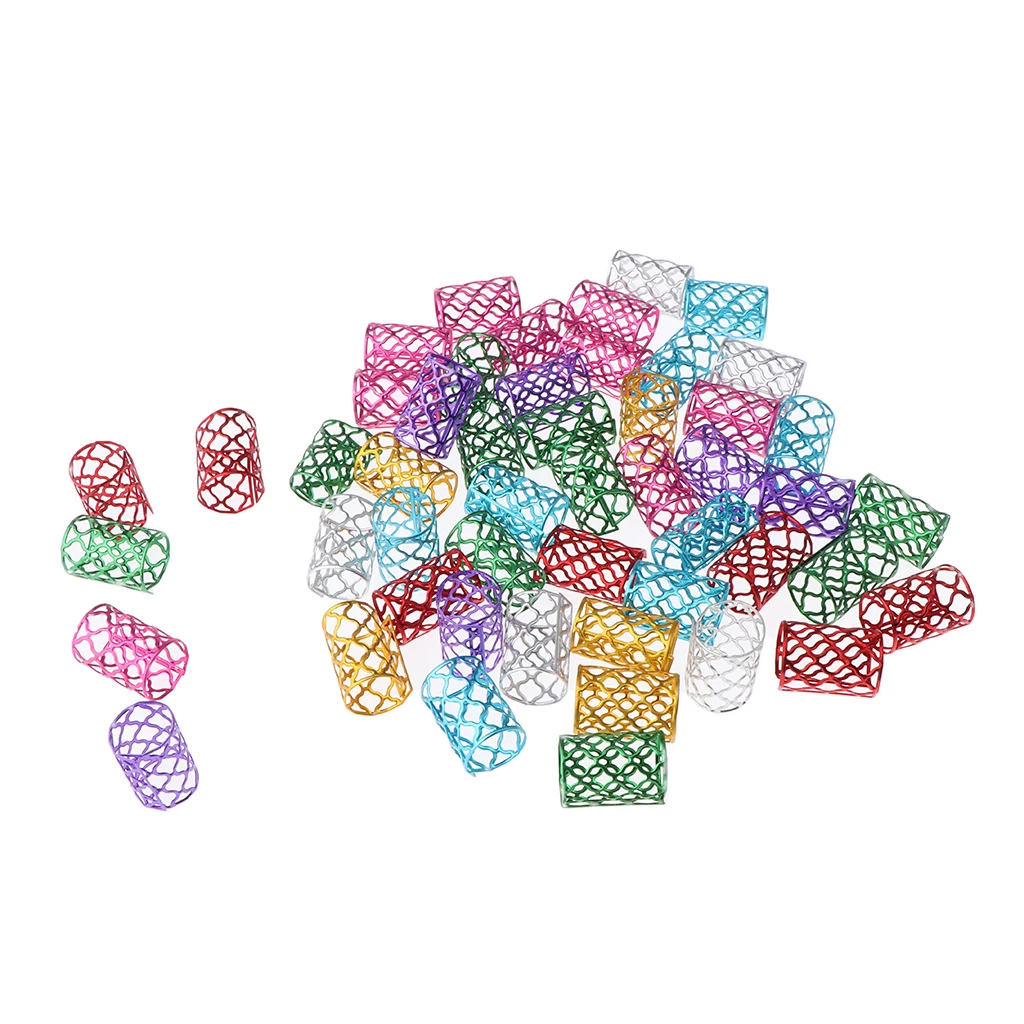50pcs  Hair s Beads Tubes for Braids,Beard,Hair Extension,Ponytail