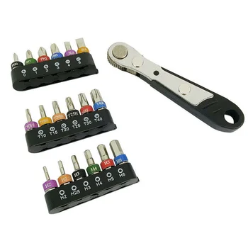 

19pcs 1/4 Mini Ratchet Torx Screwdriver Bit Set Hex Security Hand Repair Tool